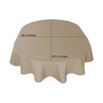 Tischdecke oval beige natur 160x220 cm Leinenoptik Lotuseffekt Tischwäsche Wasserabweisend Tischtuch