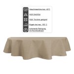 Tischdecke oval beige natur 160x220 cm Leinenoptik Lotuseffekt Tischwäsche Wasserabweisend Tischtuch