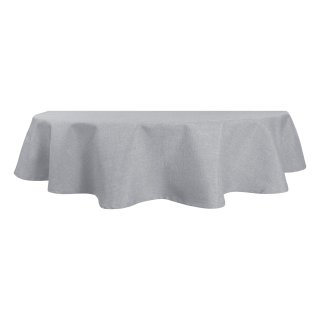 Tischdecke oval silber 160x220 cm Leinenoptik Lotuseffekt Tischwäsche Wasserabweisend Tischtuch