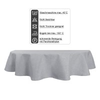 Tischdecke oval silber 160x220 cm Leinenoptik Lotuseffekt Tischwäsche Wasserabweisend Tischtuch