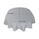 Tischdecke oval silber 160x220 cm Leinenoptik Lotuseffekt Tischwäsche Wasserabweisend Tischtuch