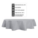 Tischdecke oval silber 160x220 cm Leinenoptik Lotuseffekt Tischwäsche Wasserabweisend Tischtuch