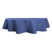 Tischdecke oval blau 160x260 cm Leinenoptik Lotuseffekt...