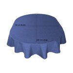 Tischdecke oval blau 160x260 cm Leinenoptik Lotuseffekt Tischwäsche Wasserabweisend Tischtuch