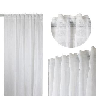 Vorhang Dekoschal Batist 140x245 cm halbtransparent weiß Kräuselband