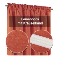 Vorhang 2er Set Kräuselband 140x245 cm terracotta blickdicht Struktur, 36,95 €