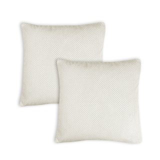 Kissenbezug 2er Set 50x50 cm Creme Dekokissen Kissenhülle Waben Kissen Chenille Webstruktur