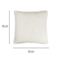 Kissenbezug 2er Set 50x50 cm Creme Dekokissen Kissenhülle Waben Kissen Chenille Webstruktur