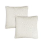 Kissenbezug 2er Set 50x50 cm Creme Dekokissen Kissenhülle Waben Kissen Chenille Webstruktur