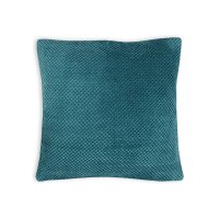 Kissenbezug 2er Set 60x60 cm Petrol Dekokissen Kissenhülle Waben Kissen Chenille Webstruktur