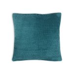 Kissenbezug 2er Set 60x60 cm Petrol Dekokissen Kissenhülle Waben Kissen Chenille Webstruktur