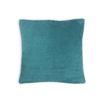 Kissenbezug 2er Set 80x80 cm Türkis Dekokissen Kissenhülle Waben Kissen Chenille Webstruktur