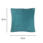 Kissenbezug 2er Set 80x80 cm Türkis Dekokissen Kissenhülle Waben Kissen Chenille Webstruktur