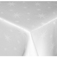 Tischdecke 110x140 cm weiss Weihnachten Lurex Sterne...