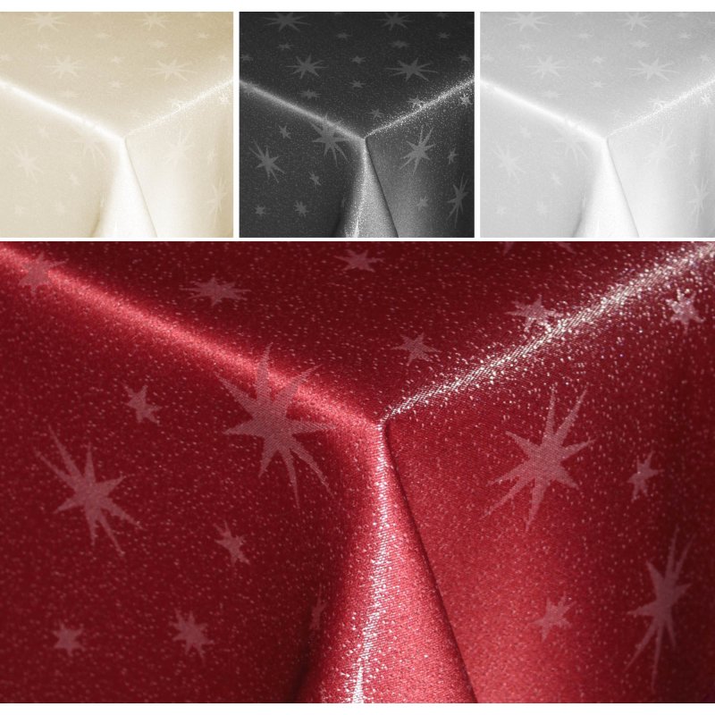 Tischdecke Weihnachten Lurex Sterne Rund Tischdecken Advent Weihnacht, 21,95 €