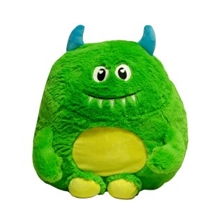 Monster Kuschelkissen 35 x 40 cm Grün Kinder Dekokissen Zierkissen Autokissen