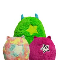 Monster Kuschelkissen 35 x 40 cm Grün Kinder Dekokissen Zierkissen Autokissen
