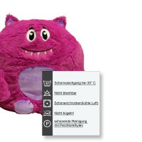 Monster Kuschelkissen 35 x 40 cm Pink Kinder Dekokissen Zierkissen Autokissen