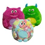 Monster Kuschelkissen 35 x 40 cm Pink Kinder Dekokissen Zierkissen Autokissen