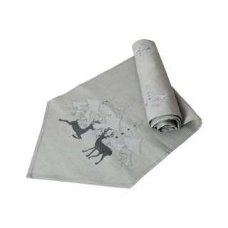 Weihnachtlicher Tischläufer Mit Weihnachtsmann-Stickerei – Ca. 40x90 Cm – Festliche Tischdeko Für Weihnachten