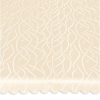 Mitteldecke eckig 90x90 cm Tischdecke Struktur damast Streifen b&uuml;gelfrei fleckenabweisend creme