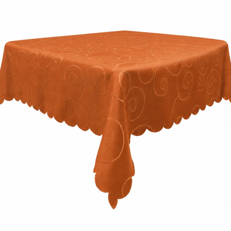 Tischdecke 110x110 cm Terracotta Damast Ornamente eckig Circle Strukt, 9,85 €