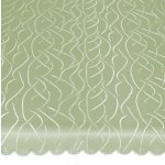 Tischdecke eckig 135x180 cm Struktur damast Streifen b&uuml;gelfrei fleckenabweisend #1159 lindgr&uuml;n