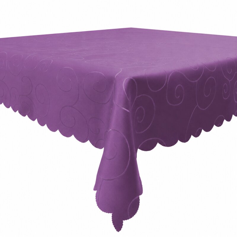 Tischdecke 130x300 cm Lila Damast Ornamente eckig Circle Struktur büg, 27,85 €