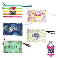 Bikini Wetbag I Love Summer Weiß wasserdichte Badetasche Nasstasche für Urlaub Strand Schwimmbad
