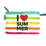 Bikini Wetbag I Love Summer Weiß wasserdichte Badetasche Nasstasche für Urlaub Strand Schwimmbad