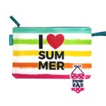 Bikini Wetbag I Love Summer Weiß wasserdichte Badetasche Nasstasche für Urlaub Strand Schwimmbad