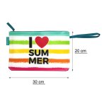 Bikini Wetbag I Love Summer Weiß wasserdichte Badetasche Nasstasche für Urlaub Strand Schwimmbad