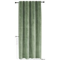 Vorhang 2er Set Kräuselband Verdunkelung 140x245 cm Samt blickdicht Gardine