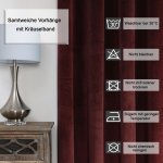 Vorhang 2er Set Kräuselband Verdunkelung 140x245 cm Samt blickdicht Gardine