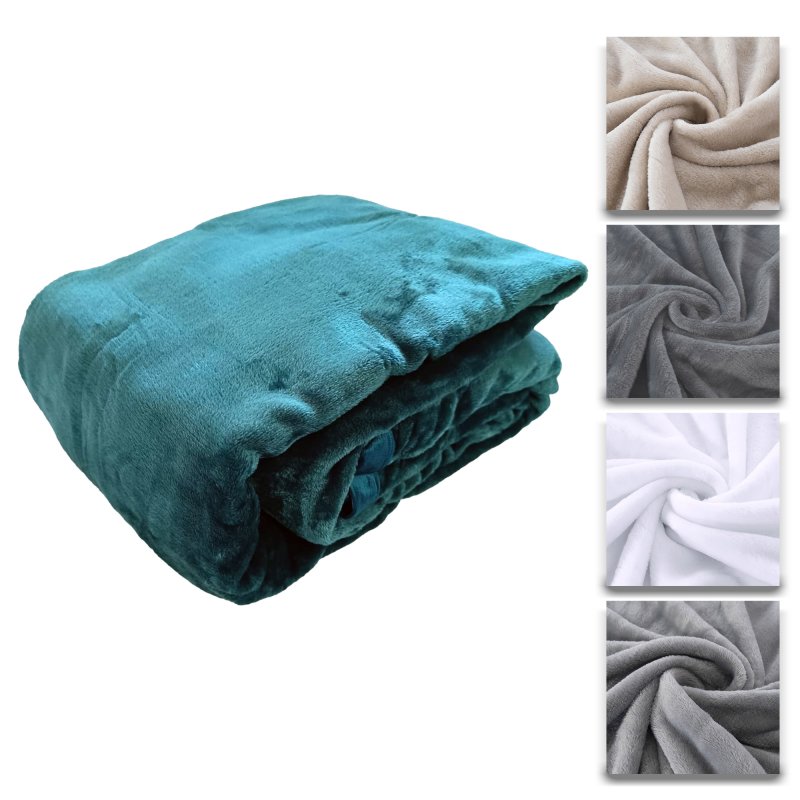 Kuscheldecke flauschig 150x200 cm Samt weich Uni Wohndecke Decke Sofa, 18,95 €