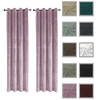 Vorhang 2er Set Ösen Verdunkelung 140x245 cm Samt weich blickdicht Gardine