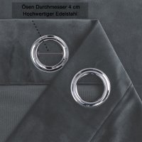 Vorhang 2er Set Ösen Verdunkelung 140x245 cm Samt weich blickdicht Gardine