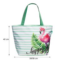 Strandtasche Mint Badetasche Shopper Schultertasche Reißverschluss Beach Bag