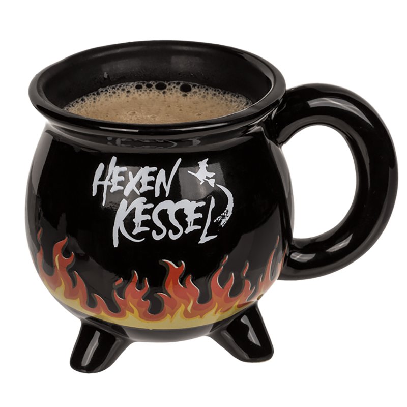 Keramik-Tasse Mit Farbwechsel-Effekt – Flammenschädel Design, Reagiert Auf Heiße Getränke (300 Ml)