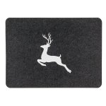Tischset 4er Set Hirsch Motiv Filz Dunkelgrau Platzset 44x32 cm Untersetzer Dekoration