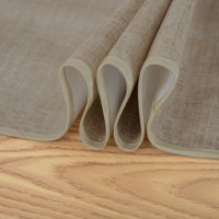 Wachstuch Tischdecke oval abwaschbar Leinenoptik grob Struktur Gartentischdecke fleckenabweisend