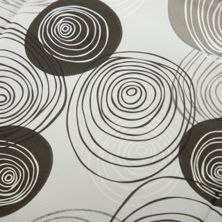 Wachstuch Tischdecke Kreise weiß schwarz rechteckig abwaschbar Gartentischdecke fleckenabweisend
