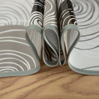 Wachstuch Tischdecke Kreise weiß schwarz rechteckig abwaschbar Gartentischdecke fleckenabweisend