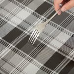 Wachstuch Tischdecke schwarz weiß kariert rechteckig abwaschbar Gartentischdecke fleckenabweisend