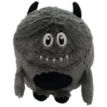 Monster Kuschelkissen Plüsch Kinder Kissen anthrazit Dekokissen mit Füllung ca. 45 cm Autokissen