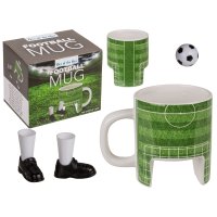 Tasse Fußballtasse mit Ball und Fußballschuhen Fun Tasse Becher Mug