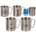Tasse Edelstahl Karabiner Maritim Becher Kaffeetasse Edelstahltasse wandern