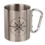 Tasse Edelstahl Karabiner Maritim Becher Kaffeetasse Edelstahltasse wandern