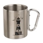 Tasse Edelstahl Karabiner Maritim Becher Kaffeetasse Edelstahltasse wandern