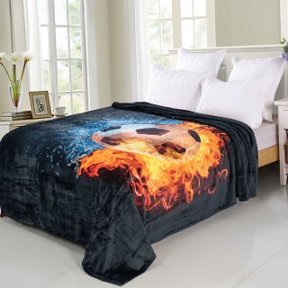 Kuscheldecke 125x200 Cm Fußball Motiv - Weiche Flanell-Fleecedecke Als Sofadecke Oder Bettüberwurf